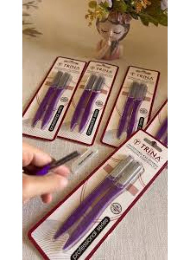 ترينا شفرات إزالة شعر الوجه للنساء من ترينا – لإزالة الشعر الصغير وغير المرغوب فيه وتقشير طبقة الجلد السطحية للحصول على بشرة ناعمة ومشرقة – شفرات آمنة وسهلة الاستخدام للوجه والحاجبين – عبوة من قطعتين - Image 4