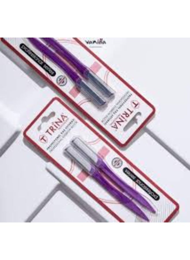 ترينا شفرات إزالة شعر الوجه للنساء من ترينا – لإزالة الشعر الصغير وغير المرغوب فيه وتقشير طبقة الجلد السطحية للحصول على بشرة ناعمة ومشرقة – شفرات آمنة وسهلة الاستخدام للوجه والحاجبين – عبوة من قطعتين - Image 3