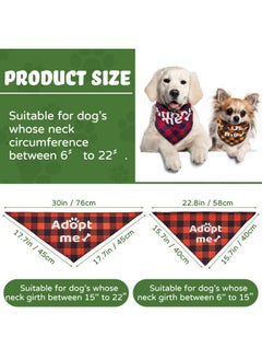 Patelai 16 Pcs 2 Size Adopt Me Dog Bandanas Pet Plaid Reversible Triangle Bibs Printing Pet Scarf Bibs Accessories for Small Medium Large Dogs Cats Pets Animals, 8 Colors  - Image 2