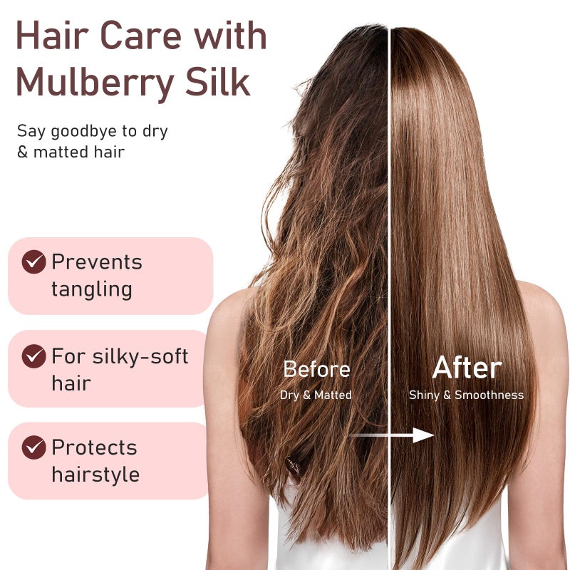 LitBear 100% Mulberry Silk Bonnet for Sleeping Women, 22 Momme Silk Hair Wrap with Elastic Band for Natural Curly Hair Long Short, Non-Slip Night Cap Reduce Friction Pink - Image 5