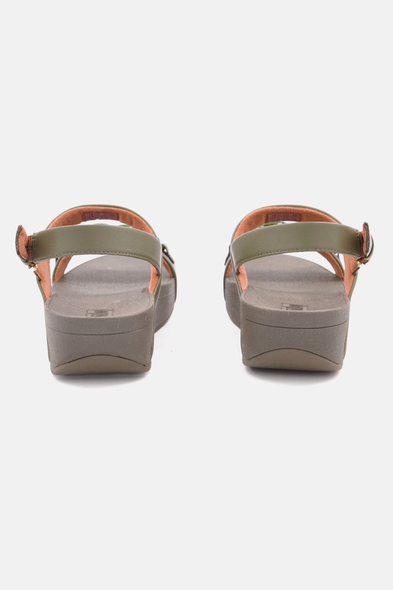 FitFlop Women Lottie Tortoise Shell Chain Adjustable Buckle Casual Sandal, Olive - Image 2