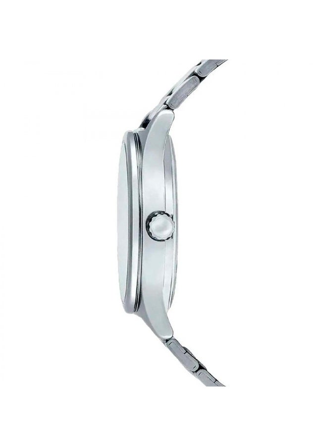 كاسيو ساعة كاسيو رجالية ستانلس ستيل MTP-V006D-7BUDF – ميناء أبيض بأرقام رومانية مع عرض اليوم والتاريخ ومقاومة للماء - Image 3