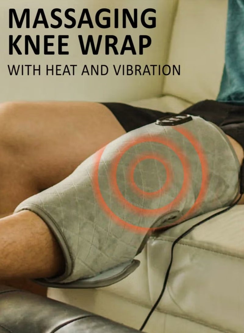 Heated Vibrating Knee Wrap Electric Heating Pad with Vibrations for Knee Pain Relief, Arthritis, Joint and Muscle Stiffness, 2 Heat and 5 Massage Settings for 10 Relaxing Combinations Weighted with Clay Beads for Deep Therapy Adjustable Heated Knee Brace for Legs, Thighs & Calves Soft Plush Fabric Extra-Long 9ft Cord and Auto Shut-Off - Image 4