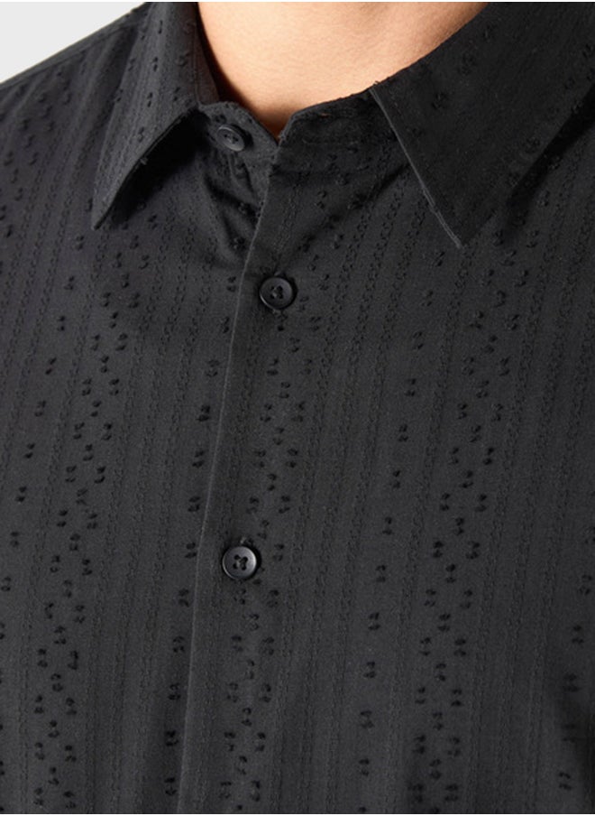 Iconic Textured Button Down Shirt  - Image 3