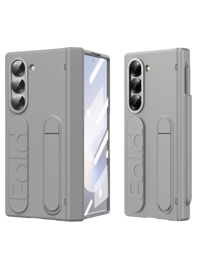 general Case Compatible with Samsung Galaxy Z Fold 6, with Foldable Screen Stand and Wristband, with Fully Wrapped Protective Cover for The Shell Film Hinge Cover with Pen Slot and Pen - Image 1