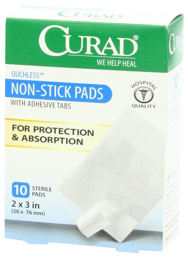 Curad Non-Stick Pads, 2 Inches X 3 Inches with Adhesive Tabs, 10 Count - Image 2