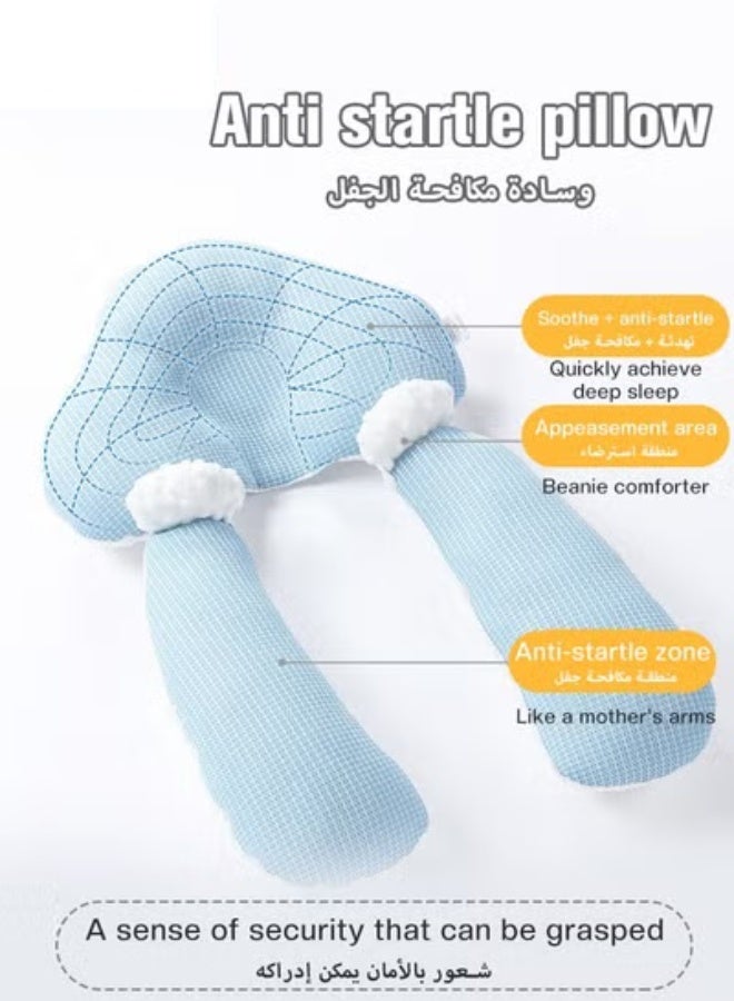 دوكو وسادة نوم حضانة الطفل للرضع الجدد، وسادة تشكيل الطفل مع جانبين مانعين للصدمات، وسادة قطنية ناعمة ضد الانقلاب للأولاد والبنات، ذات جودة عالية جدًا - Image 3