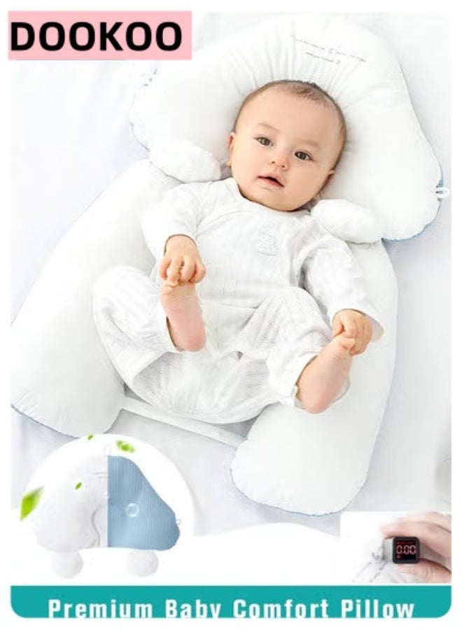 دوكو وسادة نوم حضانة الطفل للرضع الجدد، وسادة تشكيل الطفل مع جانبين مانعين للصدمات، وسادة قطنية ناعمة ضد الانقلاب للأولاد والبنات، ذات جودة عالية جدًا - Image 2