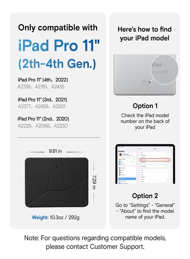 MOFT Dynamic Folio Case for iPad Pro 11 inch(2nd/3rd/4th Generation, 2020/2021/ 2022), Silm Magnetic Stand Case with 20+ Viewing Angles, Auto Wake/Sleep,Jet Black - Image 2