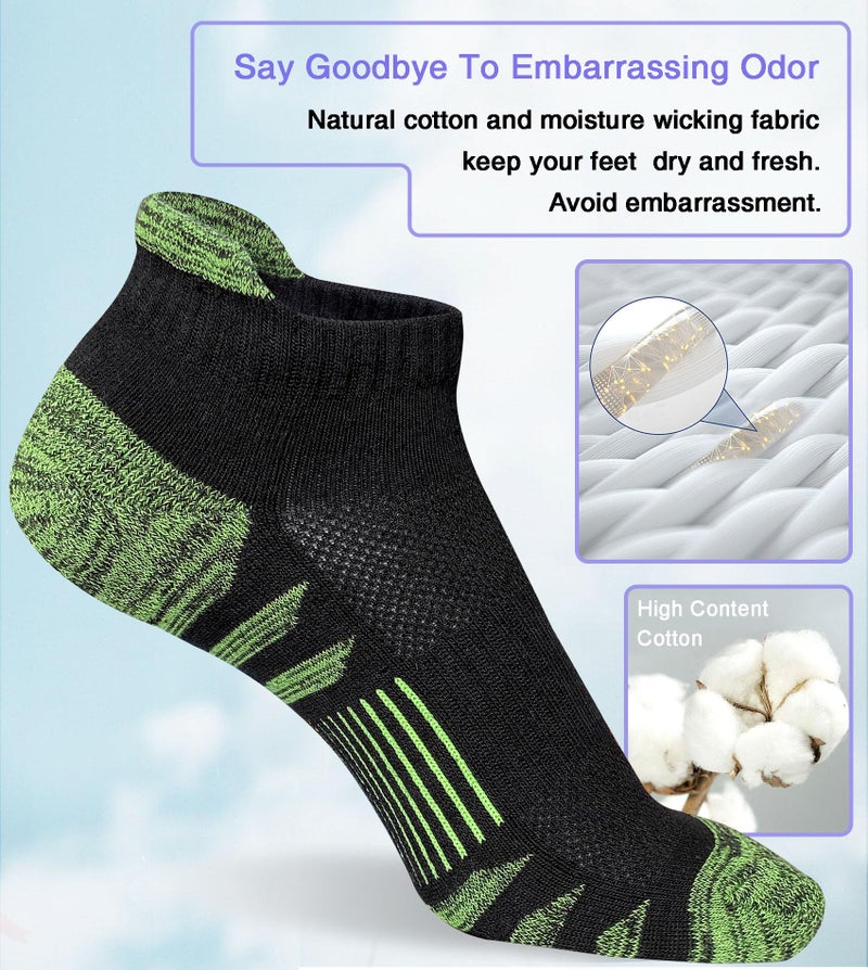 Heyoboy Womens Ankle Anti-blister Thick Cushioned Wicking Odor Resist Athletic Running Socks, Size 9-11, Black 5 Pairs - Image 5
