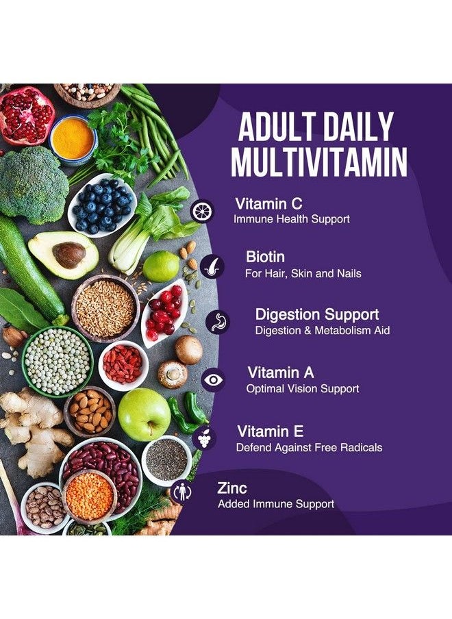 Nature's Choice - Multivitamin Gummies For Adults Immune Support Supplement Natural Complete Daily Multivitamin Gummy Vitamins Vegetarian Multi Vitamin A C E B6 B12 For Men & Women 120 Gummy Multivitamins - Image 1