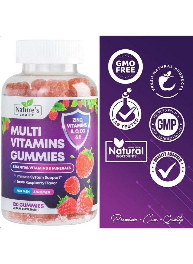 Nature's Choice - Multivitamin Gummies For Adults Immune Support Supplement Natural Complete Daily Multivitamin Gummy Vitamins Vegetarian Multi Vitamin A C E B6 B12 For Men & Women 120 Gummy Multivitamins - Image 1