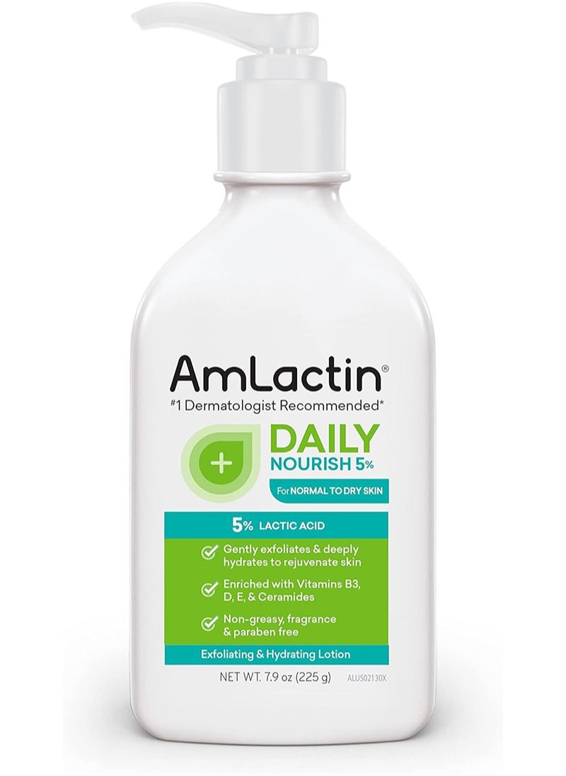 AmLactin - Amlactin Daily Nourish Body Lotion 5% - 7.9 oz with 5% Lactic Acid - Exfoliates and Moisturises for Dryness - Image 1