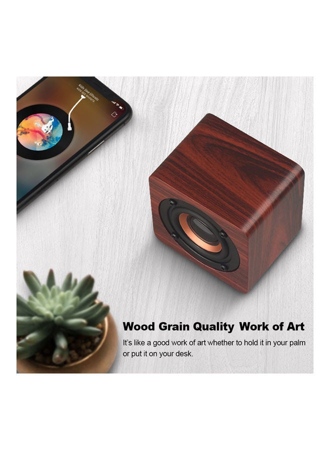 NIBEMINENT Q1 Mini Wooden Speaker Brown  - Image 2