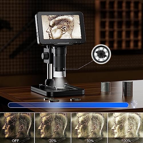 Etzin 9 Inch Microscope HD Foldable Touch Screen 100X 600X 1200X Digital Biological Microscope 5MP 1080P USB Charging Microscope-EPL-1046IM. - Image 3