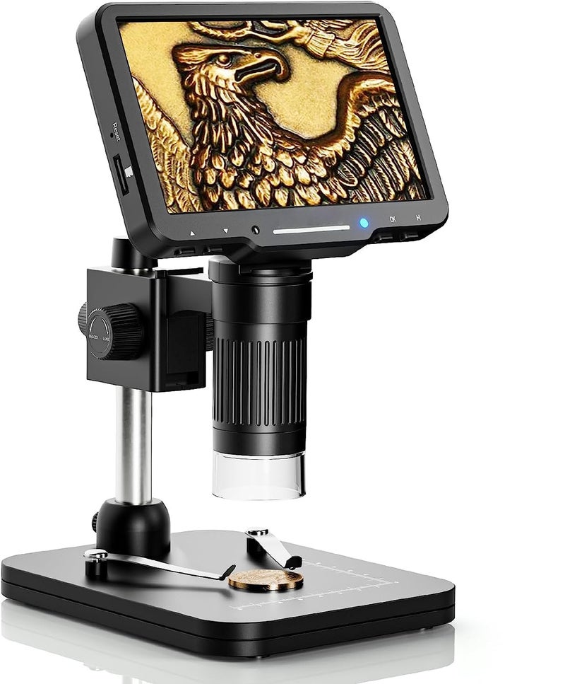 Etzin 9 Inch Microscope HD Foldable Touch Screen 100X 600X 1200X Digital Biological Microscope 5MP 1080P USB Charging Microscope-EPL-1046IM. - Image 1