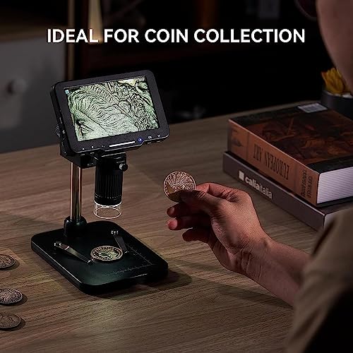 Etzin 9 Inch Microscope HD Foldable Touch Screen 100X 600X 1200X Digital Biological Microscope 5MP 1080P USB Charging Microscope-EPL-1046IM. - Image 2