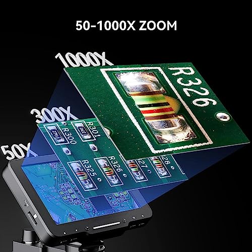 Etzin 9 Inch Microscope HD Foldable Touch Screen 100X 600X 1200X Digital Biological Microscope 5MP 1080P USB Charging Microscope-EPL-1046IM. - Image 5