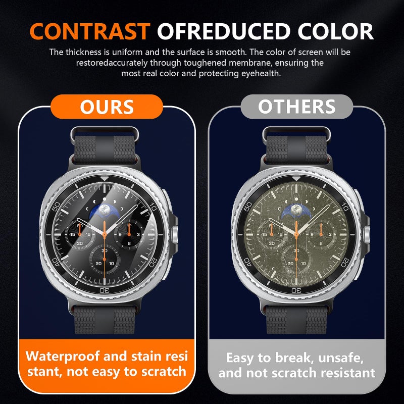 Suoman 4-Pack for Samsung Galaxy Watch 8 Classic 46mm Tempered Glass Screen Protector,HD-Clear Hardness Protective Film for Galaxy 46 mm Smartwatches [Anti-Scratch] - Image 3