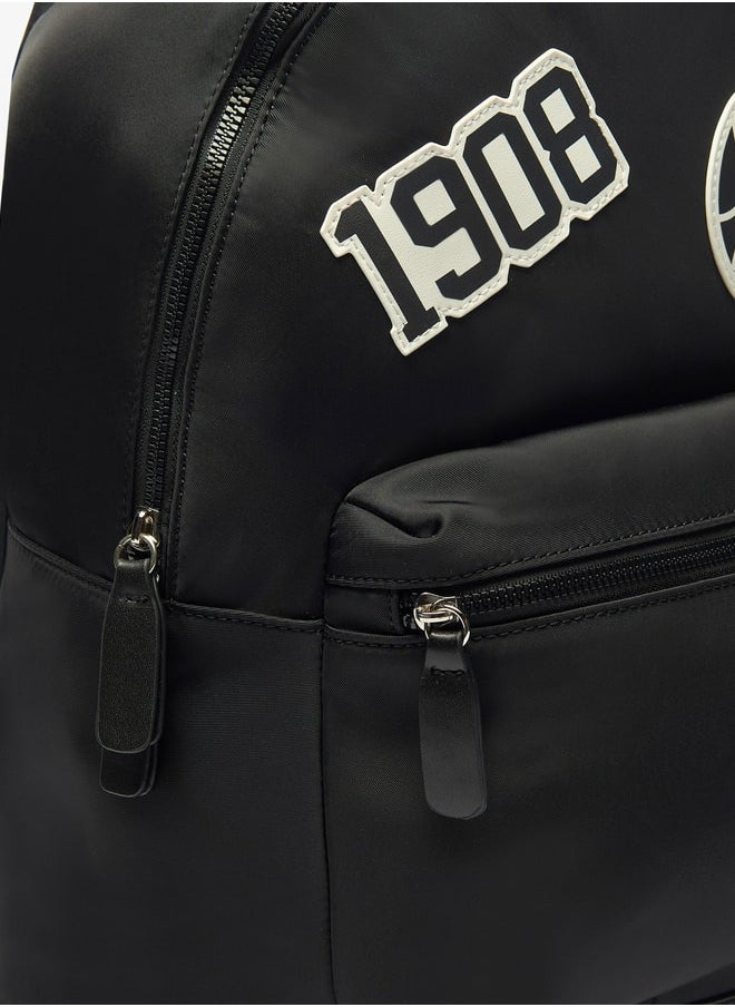 Lee Cooper حقيبة ظهر مزينة بتطريزات وأشرطة قابلة للتعديل وإغلاق بسحاب - 30x13x41 سم  - Image 3