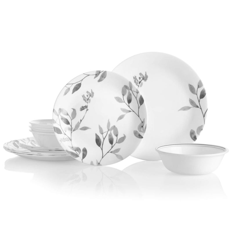 Corelle Boutique Misty Leaves 12-Piece Dinnerware Set  Service for 4 - Image 1