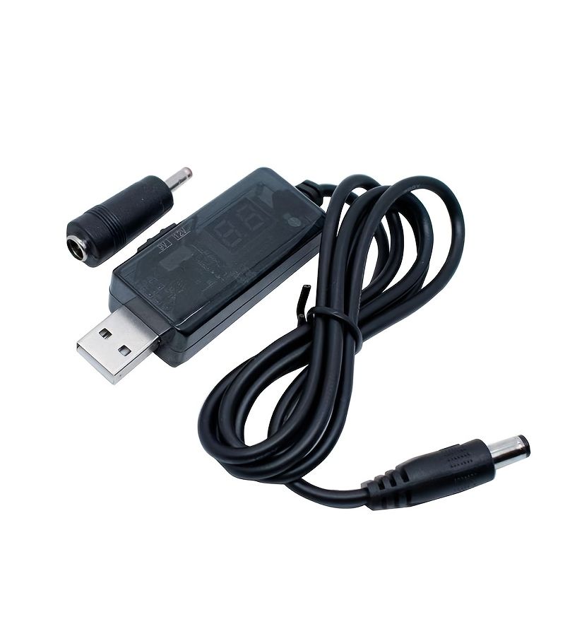 كابل USB إلى DC معزز 5V إلى 9V 12V كابل شحن مع شاشة عرض رقمية DC5.5 3.5 لجهاز الراوتر - Image 1