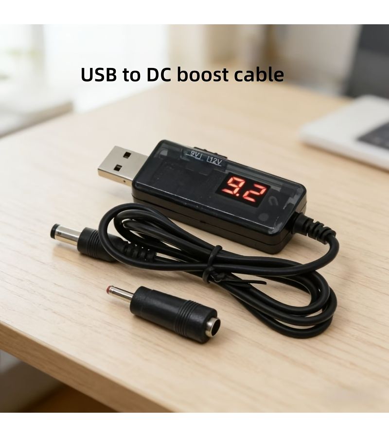 كابل USB إلى DC معزز 5V إلى 9V 12V كابل شحن مع شاشة عرض رقمية DC5.5 3.5 لجهاز الراوتر - Image 5