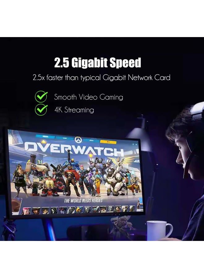 GLOTRENDS بطاقة شبكة PCIe 2.5Gb 4 منافذ لجهاز الكمبيوتر المكتبي LE8445، منفذ LAN جيجابت إيثرنت RJ45 بسرعة 2500/1000/100 ميجابت في الثانية، واجهة PCIE X4، حامل عادي ومنخفض الملف - Image 3
