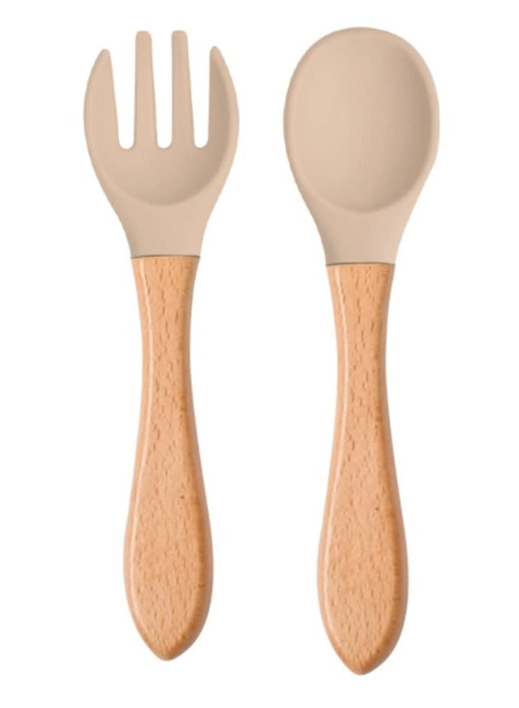SYOSI Baby Fork and Spoon Set 4 Pcs Silicone Feeding Utensil Easy Grip Toddler Cutlery Kit Children's Flatware Kids Cutlery Set for Infant Toddler Children First Training Weaning 6 12 Month - Image 1