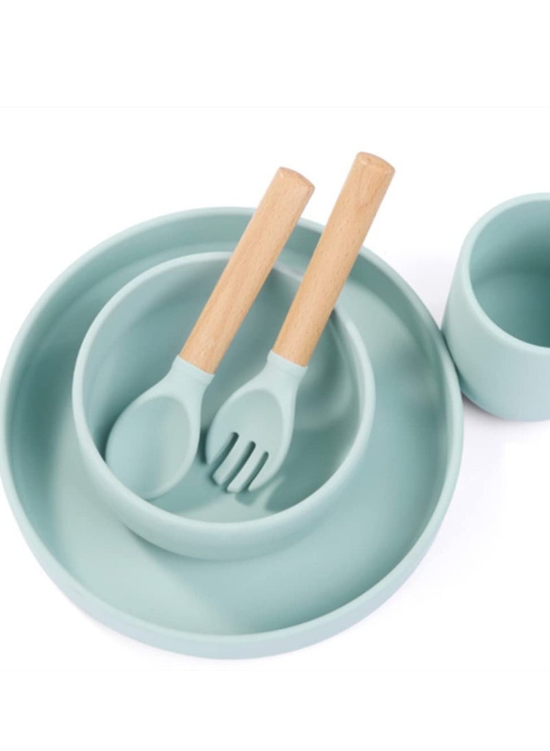 SYOSI Baby Fork and Spoon Set 4 Pcs Silicone Feeding Utensil Easy Grip Toddler Cutlery Kit Children's Flatware Kids Cutlery Set for Infant Toddler Children First Training Weaning 6 12 Month - Image 3