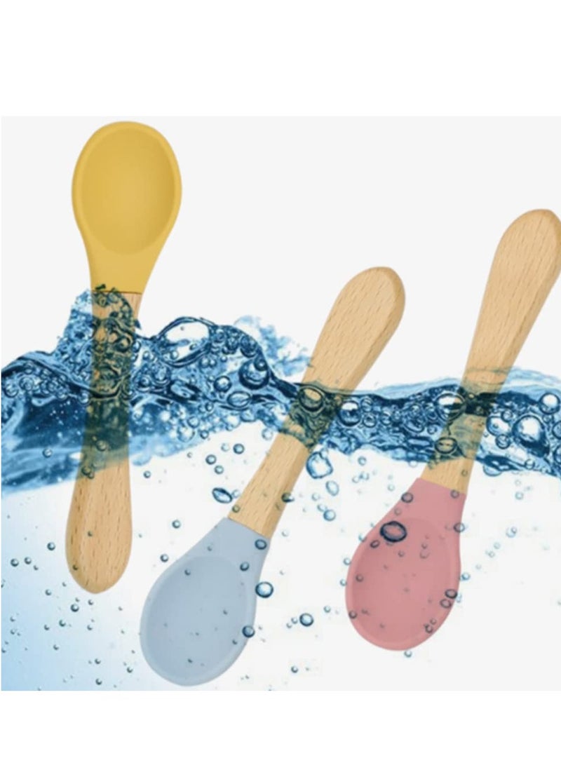 SYOSI Baby Fork and Spoon Set 4 Pcs Silicone Feeding Utensil Easy Grip Toddler Cutlery Kit Children's Flatware Kids Cutlery Set for Infant Toddler Children First Training Weaning 6 12 Month - Image 2