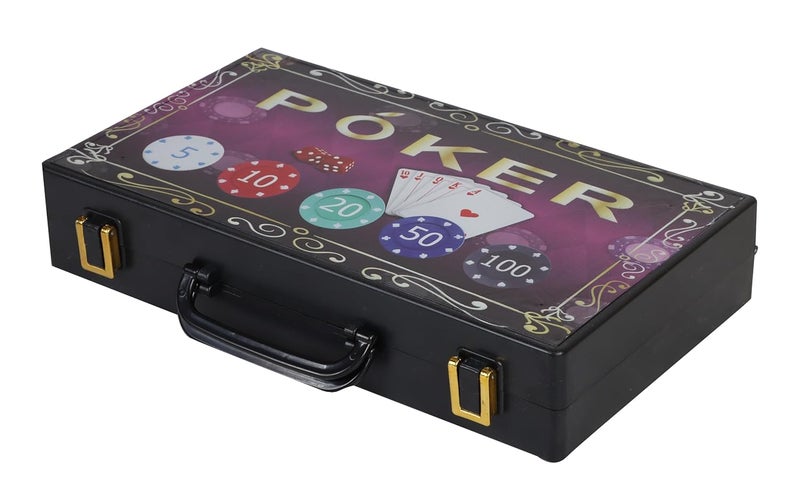 KNK طقم رقائق البوكر مع حقيبة، بطاقات وإكسسوارات - جودة كازينو لليالي الألعاب (200 قطعة من رقائق البوكر) - Image 5