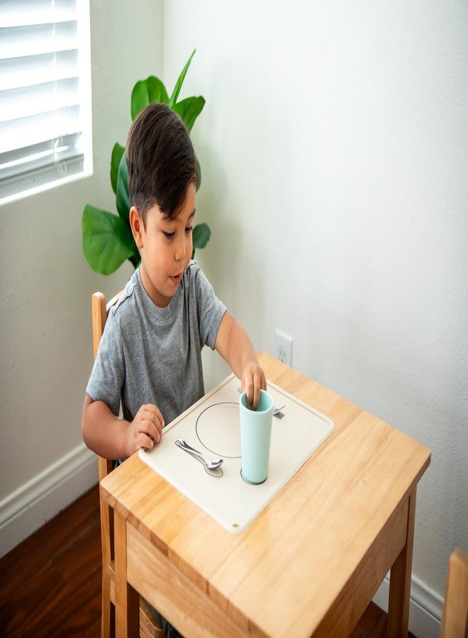 CHAMOS Silicone Placemats for Toddlers and Kids - Montessori Placemat - Non-Slip (Clay & Beige) - Image 4