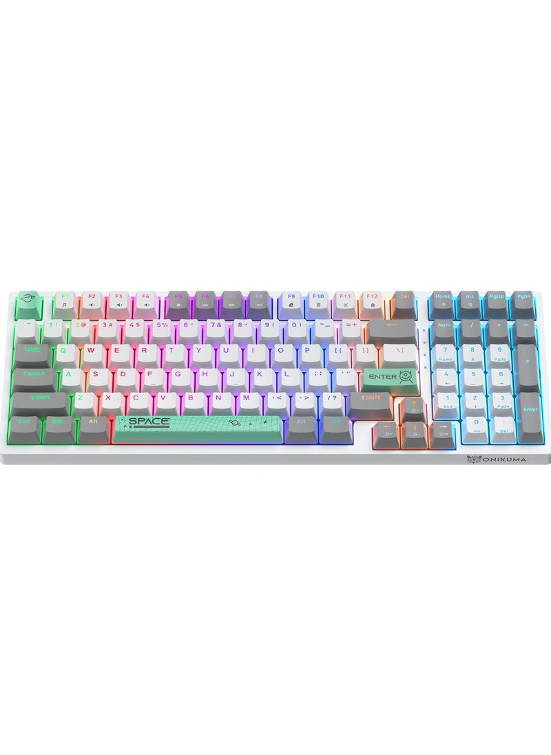 onikuma - G38 Mechanical Gaming Keyboard with Brown Switches, 80% Compact Keyboard, 98 Keys, 6 Colors Backlit Keyboard for PC,MacBook,Laptop, Desktop, Wired Computer Keyboard for Windows - Image 1