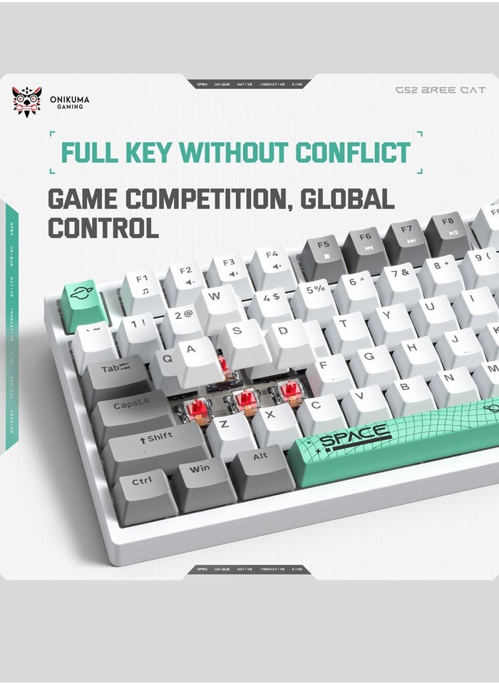 onikuma - G38 Mechanical Gaming Keyboard with Brown Switches, 80% Compact Keyboard, 98 Keys, 6 Colors Backlit Keyboard for PC,MacBook,Laptop, Desktop, Wired Computer Keyboard for Windows - Image 1