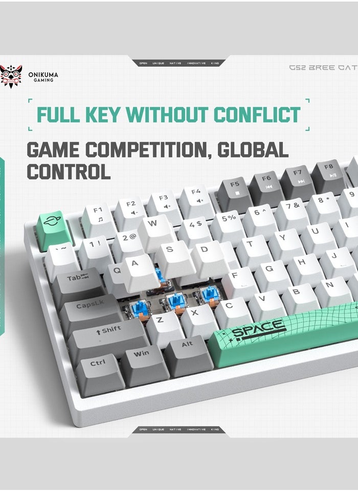 onikuma - G38 Mechanical Gaming Keyboard with Brown Switches, 80% Compact Keyboard, 98 Keys, 6 Colors Backlit Keyboard for PC,MacBook,Laptop, Desktop, Wired Computer Keyboard for Windows - Image 1