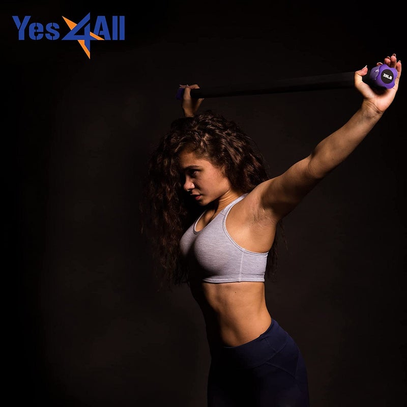 Yes4All Total Body Workout Weighted Pilates Bar, Body Bar For Exercise, Therapy, Aerobics, and Yoga, Strength Training, 20lbs - Image 5