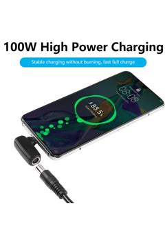 Excefore محول شحن طاقة PD DC 100 وات 7.4 مم × 5.0 مم أنثى (7.4 مم × 0.6 مم) إلى USB Type C ذكر، مدمج مع شريحة التعريف التلقائي PD، للأجهزة اللوحية والهواتف وأجهزة الكمبيوتر المحمولة (7450 B)  - Image 5