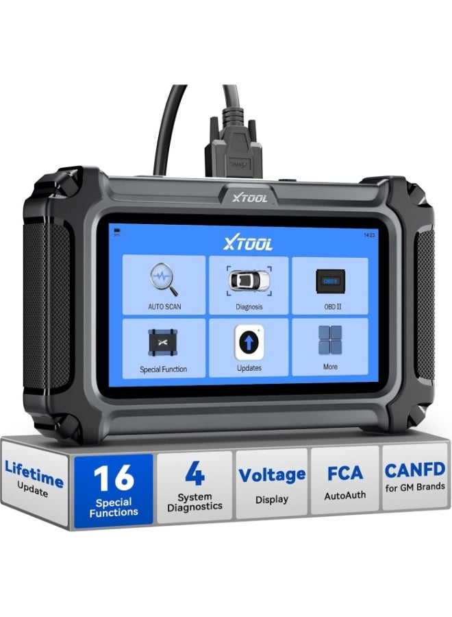 أداة اكس  Xtoule D5S OBD2 الماسح الضوئي مع شاشة تعمل باللمس ، قارئ رمز للسيارات والشاحنات مع 16 إعادة تثبيت ، استشعار كرنك تعلم ، تعلم الخانق ، EPB ، FCA ، يمكن FD ل GM ، محرك ABS SRS أداة تشخيص أعطال السيارة - Image 1