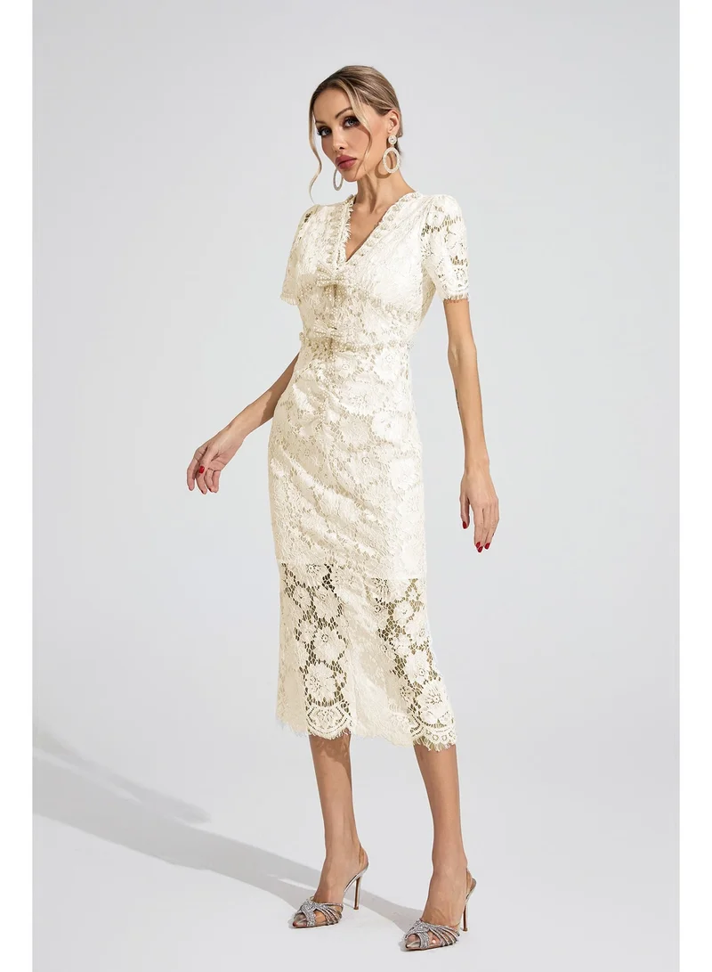 Catchall  Oriel Lace Midi Dress for Women | Best Price UAE