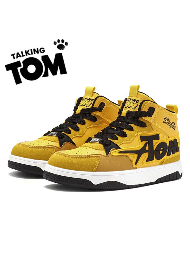 Talking Tom Cat Shoes Uni Autumn High-top Sneakers Youth Casual Versatile Trendy Shoes Electric Yellow Size 40 - Image 2