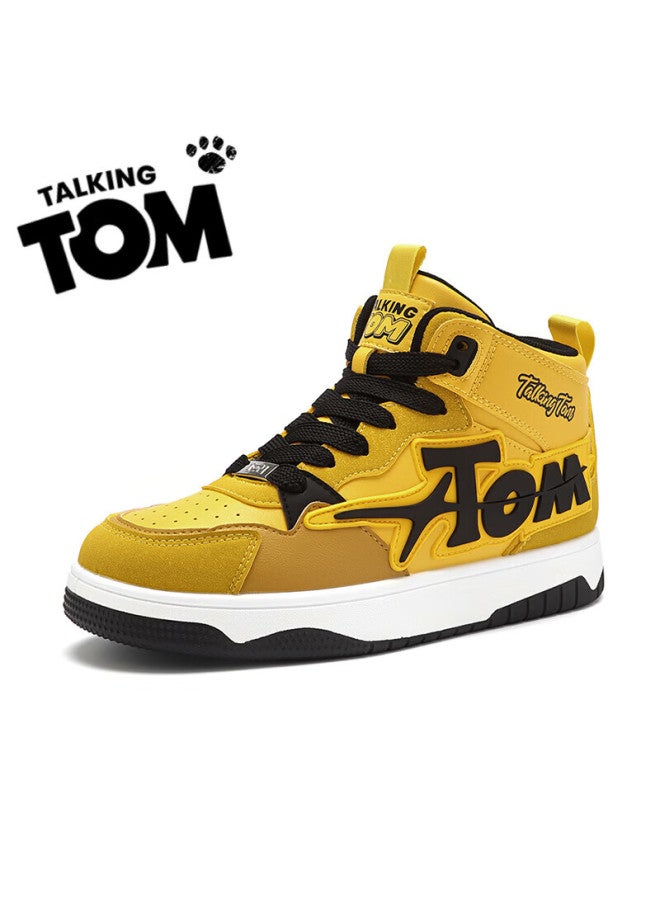 Talking Tom Cat Shoes Uni Autumn High-top Sneakers Youth Casual Versatile Trendy Shoes Electric Yellow Size 40 - Image 4