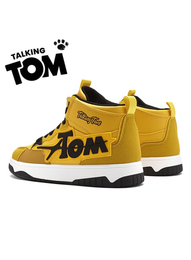 Talking Tom Cat Shoes Uni Autumn High-top Sneakers Youth Casual Versatile Trendy Shoes Electric Yellow Size 40 - Image 3