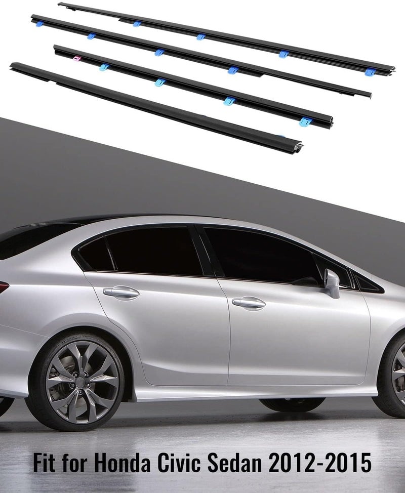TIKSCIENCE Weatherstrip Window Moulding Trim Seal Belt for Honda Civic Sedan 2012-2015 - Image 5