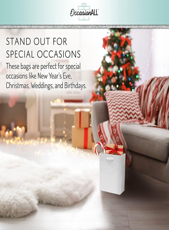 OccasionALL Gift Bags Mini, 4x2.75x4.5 12 Pack, Mini Paper Gift Bags, White Bags with Handles for Birthdays, Weddings, Bachelorette, Party Favors, Bulk - Image 5