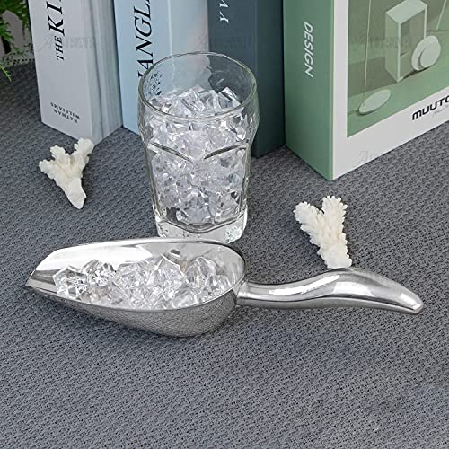 AUEAR, 6 Oz Metal Ice Scoop Stainless Steel Utility for Popcorn Rice Flour Dry Food Dog - Image 5
