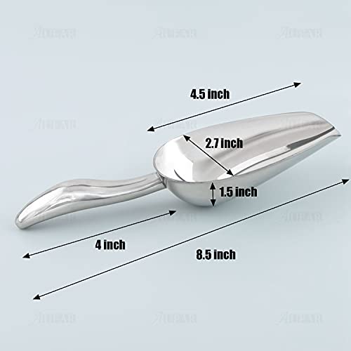 AUEAR, 6 Oz Metal Ice Scoop Stainless Steel Utility for Popcorn Rice Flour Dry Food Dog - Image 2