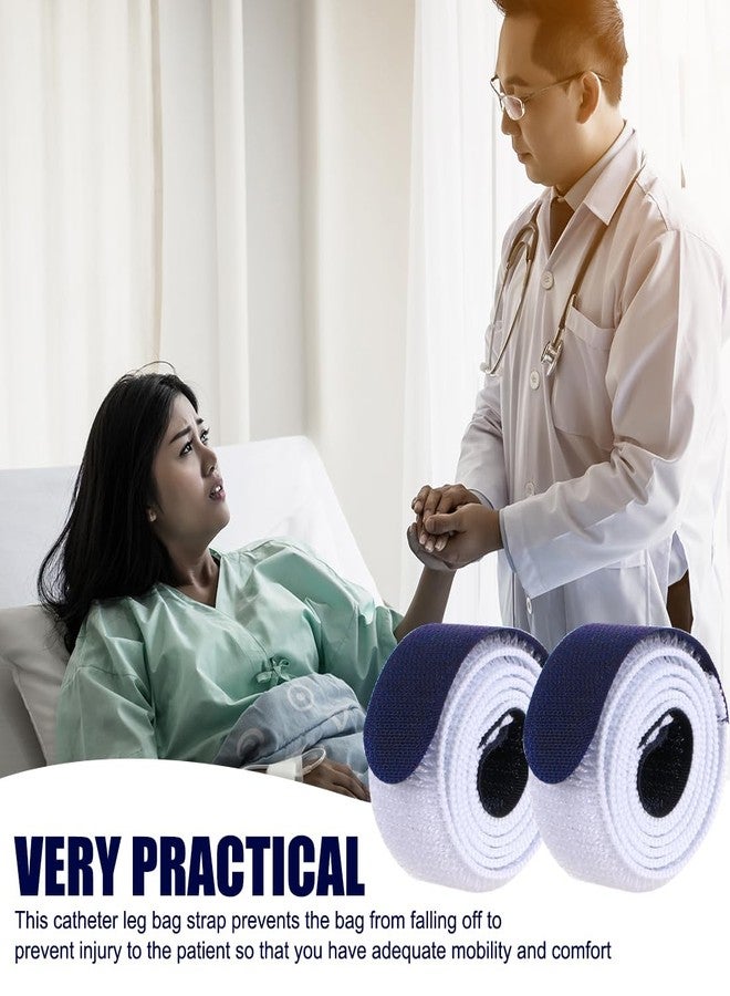 YSYONM Catheter Leg Bag Strap 26''X 1'' Urine Drainage Bag Straps 4 Pcs Leg Urinary Bag Fixation Tapes Anti Slip Irritation Catheter Stabilization Devices with Soft Elastic Fabric Urinary Legband - Image 4