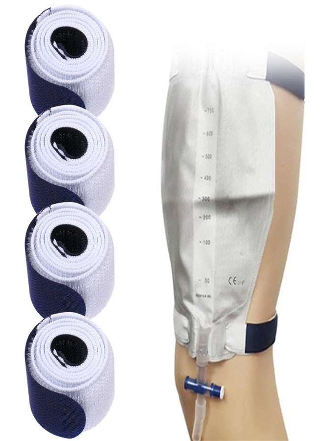 YSYONM Catheter Leg Bag Strap 26''X 1'' Urine Drainage Bag Straps 4 Pcs Leg Urinary Bag Fixation Tapes Anti Slip Irritation Catheter Stabilization Devices with Soft Elastic Fabric Urinary Legband - Image 1
