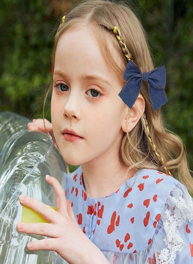 KGCGJVB 2Pcs Denim Hair Bow Cowgirl Bows for Girls Accessories Women Decor Western Style Clips Blue Hairpin Barrettes for Thick Thin, Curly, or Straight Hair Styling - Image 4